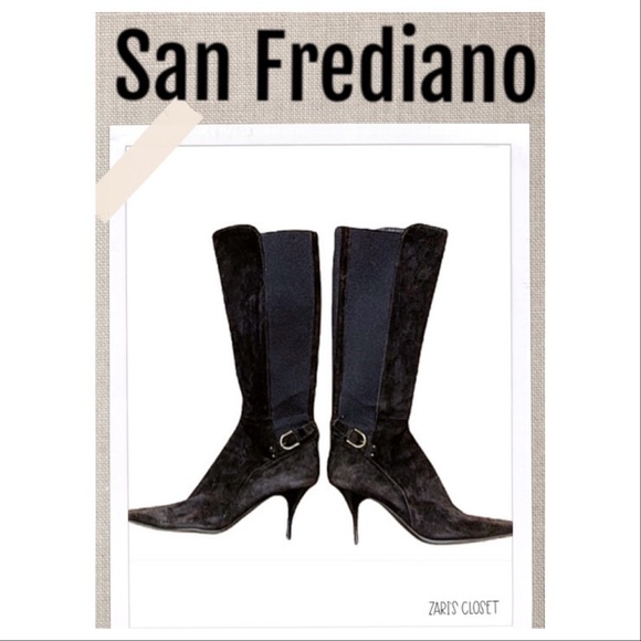 San Frediano Boots Leather/Suede Italian Made Stunning Brown Boots Size 7.5 - Picture 6 of 9